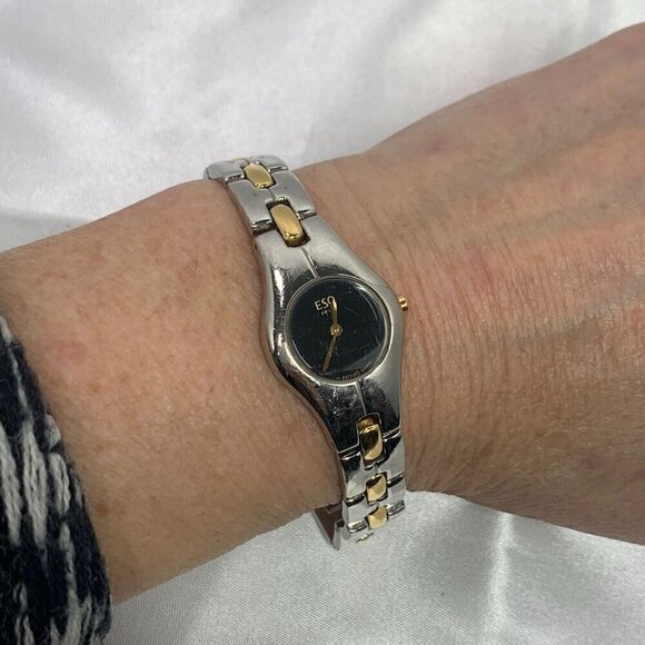 ESQ Movado Ladies Tonneau Watch Two-Tone Steel Black Dial Quartz 07100710 main image 4